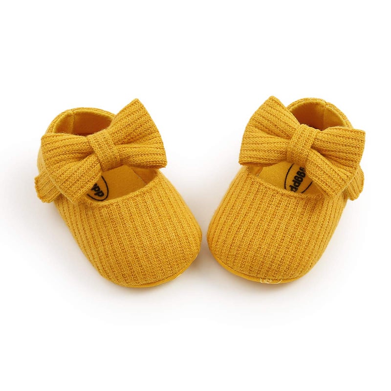GDSDYM Baby Girls Mary Jane Flats with Bowknot Princess Wedding Dress Shoes Soft Newborn Infant Crib First Walker Prewalker - Image 5