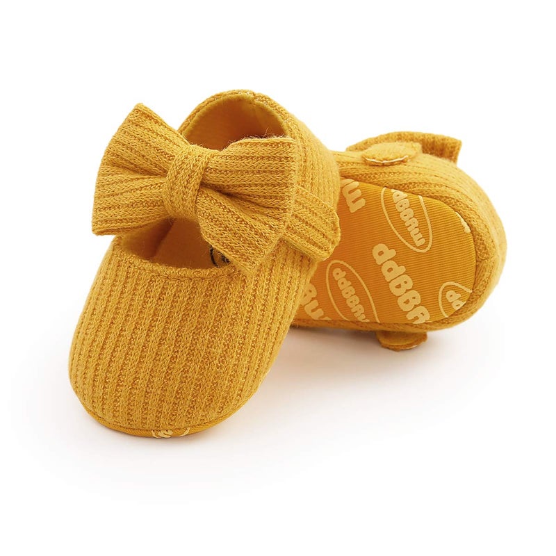 GDSDYM Baby Girls Mary Jane Flats with Bowknot Princess Wedding Dress Shoes Soft Newborn Infant Crib First Walker Prewalker - Image 4