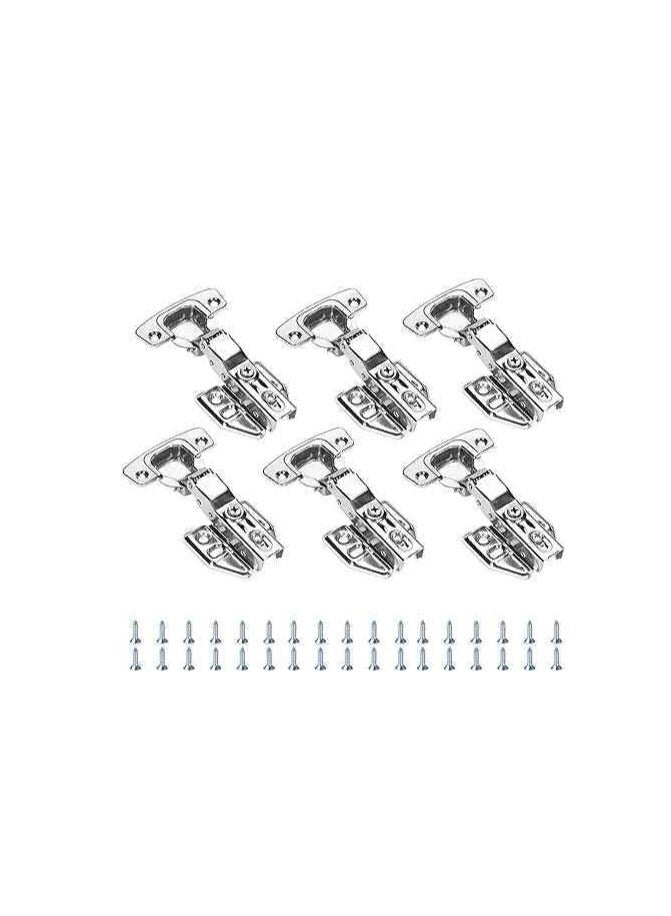 عباسلي مفصلات خزانة المطبخ الناعمة، 6 قطع مفصلات باب هيدروليكية صامتة وبطيئة وحدات المطبخ مفصلات الأبواب الأجهزة - Image 3