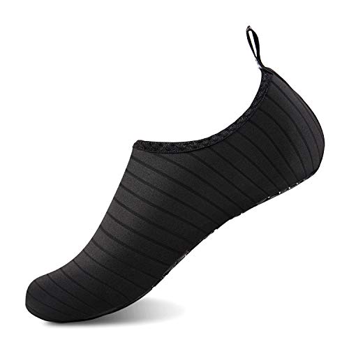 YALOX Water Shoes Women's Men's Outdoor Beach Swimming Aqua Socks Quick-Dry Barefoot Shoes Surfing Yoga Pool Exercise(Black,40/41EU) - Image 1
