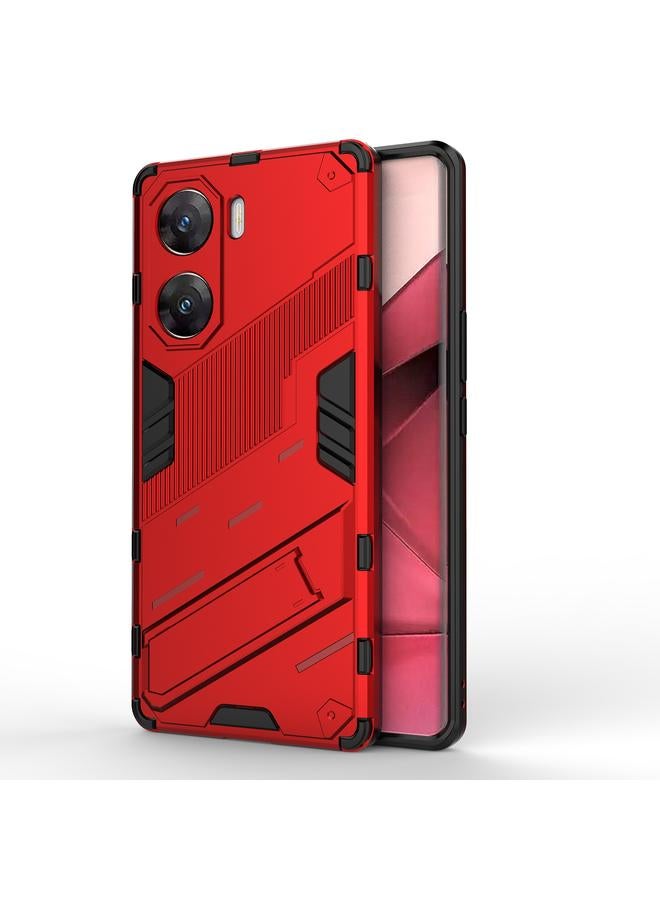 erorex Case For vivo V29e Punk Armor 2 in 1 PC + TPU Phone Case with Holder - Image 1
