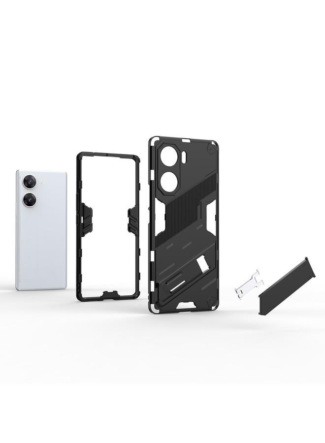 erorex Case For vivo V29e Punk Armor 2 in 1 PC + TPU Phone Case with Holder - Image 3