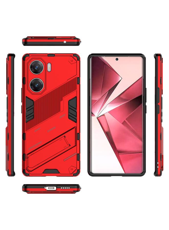 erorex Case For vivo V29e Punk Armor 2 in 1 PC + TPU Phone Case with Holder - Image 2
