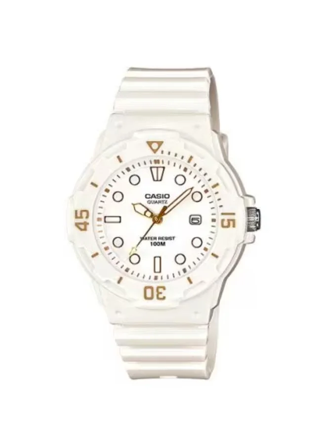 كاسيو Men's Analog Display Watch With White Resin Strap - LRW-200H-7E2
