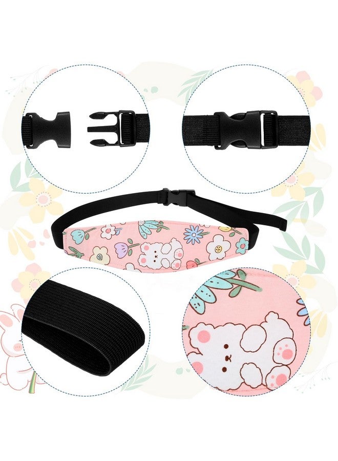 Hestya 2 Pieces Baby Car Seat Head Straps, Carseat Head Support for Toddler Holder Band Headrest, Stroller Sleeping Headrest Neck Relief for Kids Children Toddler Infant(Classic Flower) - Image 3