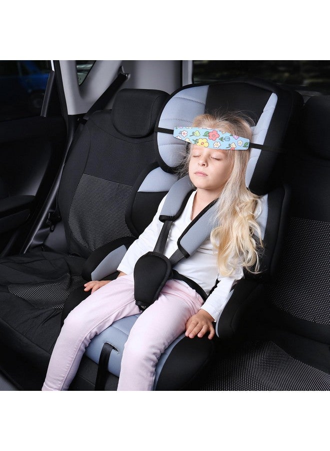 Hestya 2 Pieces Baby Car Seat Head Straps, Carseat Head Support for Toddler Holder Band Headrest, Stroller Sleeping Headrest Neck Relief for Kids Children Toddler Infant(Classic Flower) - Image 5