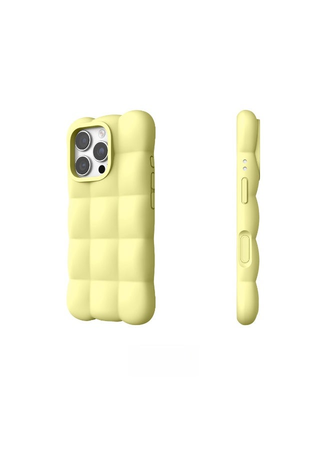 3D Grid Liquid Silicone Phone Case for iPhone 17 Pro Max / 17 Pro, Flocking Lining Anti-Fingerprint Shockproof Solid Color Cover - Image 1