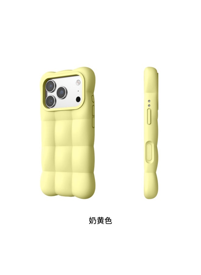 3D Grid Liquid Silicone Phone Case for iPhone 17 Pro Max / 17 Pro, Flocking Lining Anti-Fingerprint Shockproof Solid Color Cover - Image 2