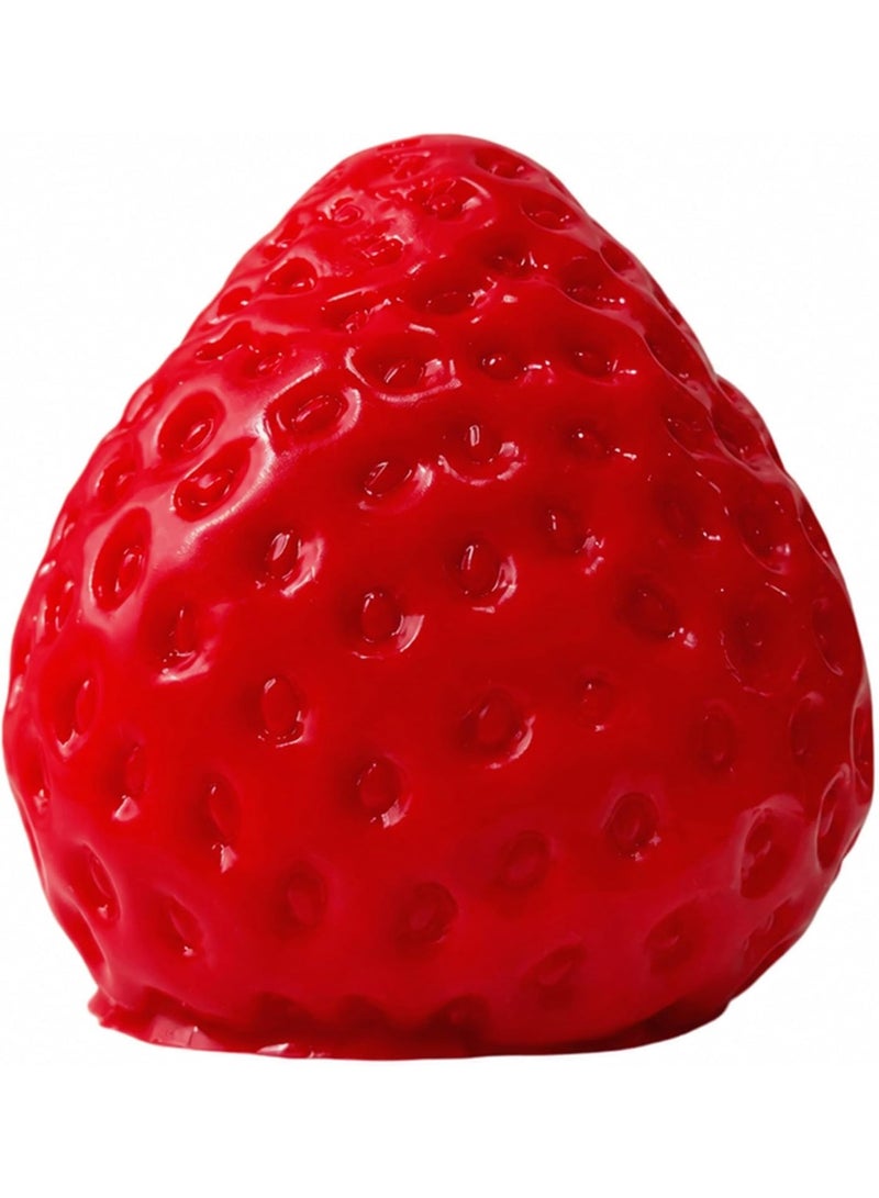 Realistic Strawberry Squishy Stress Relief Toy, Sticky Soft Slow Rebound Squeeze Fidget Toy, Simulated Fruit Decompression Anxiety Hand Toy for Kids Adults Birthday Holiday Gift - Image 1