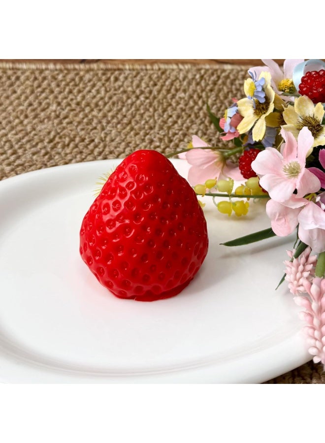Realistic Strawberry Squishy Stress Relief Toy, Sticky Soft Slow Rebound Squeeze Fidget Toy, Simulated Fruit Decompression Anxiety Hand Toy for Kids Adults Birthday Holiday Gift - Image 5