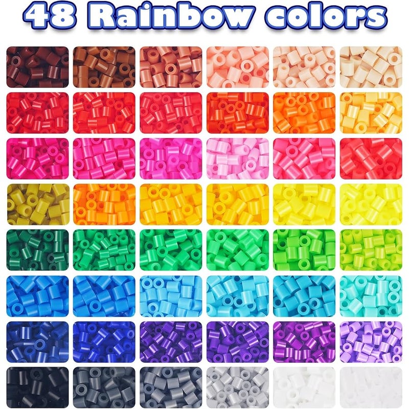 FUNZBO 31000 5mm Fuse Beads Kit - 48 Colors, Homeschool Arts and Crafts Supplies for Kids, Toys Set, Art Decorations for Room, Birthday Toys Gifts for Girls and Boys Age 5+ - Image 3