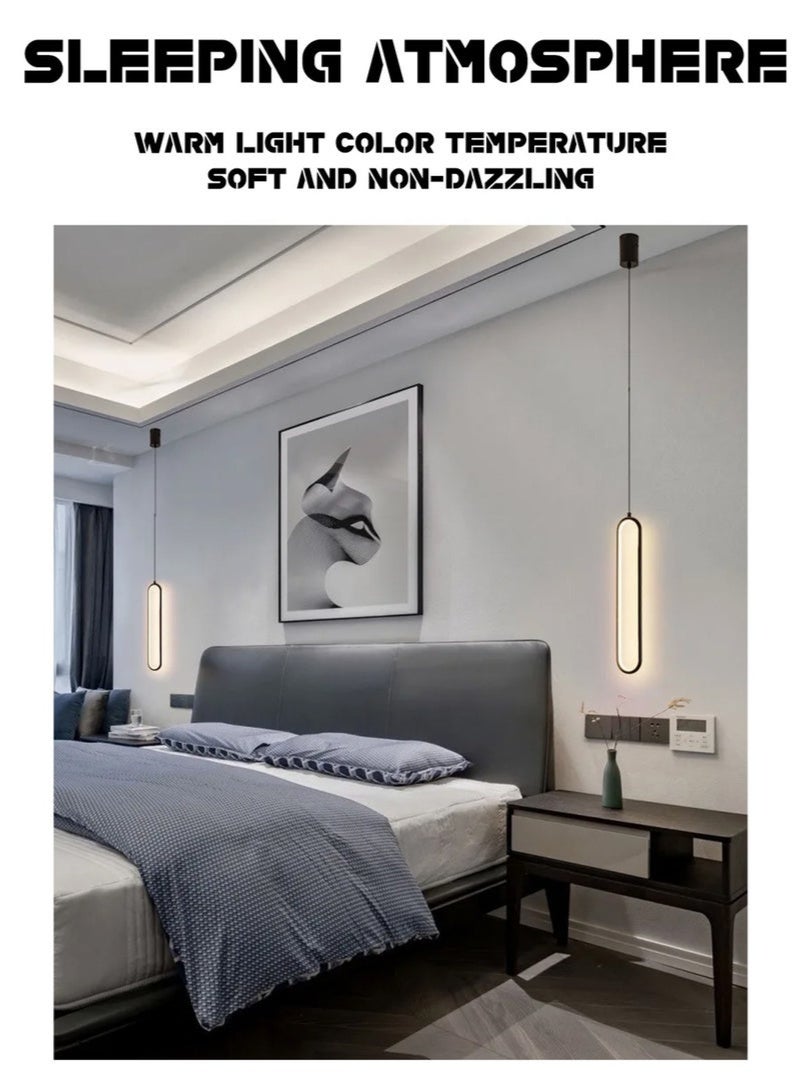 2-PCS Bedside chandelier light luxury modern simple room bedroom lamp minimalist long line creative living room background,pendant light - Image 5