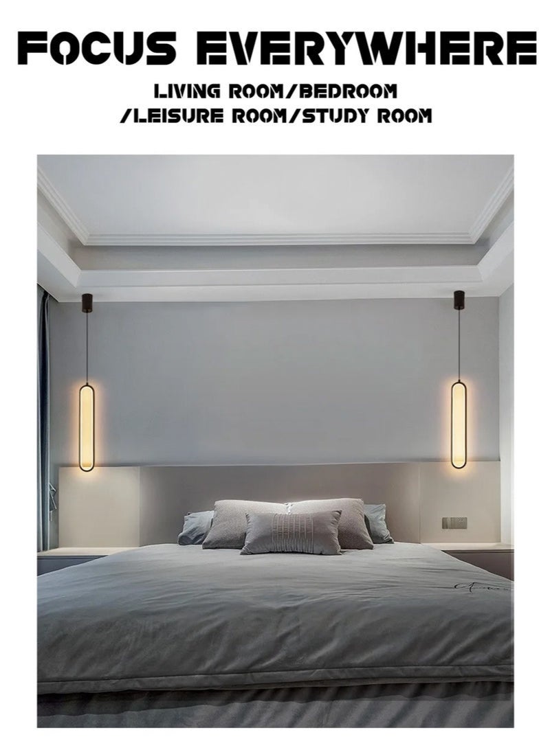 Sumkyle 2-PCS Bedside chandelier light luxury modern simple room bedroom lamp minimalist long line creative living room background,pendant light - Image 4