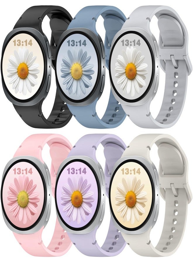 BandRain 6 Pack Sport Bands Compatible with Samsung Galaxy Watch 8 Band 40mm 44mm/Galaxy Watch 8 Classic 46mm, Waterproof Soft Silicone Strap Wristband for Galaxy Watch 8/8 Classic 2025 Women Men - Image 1
