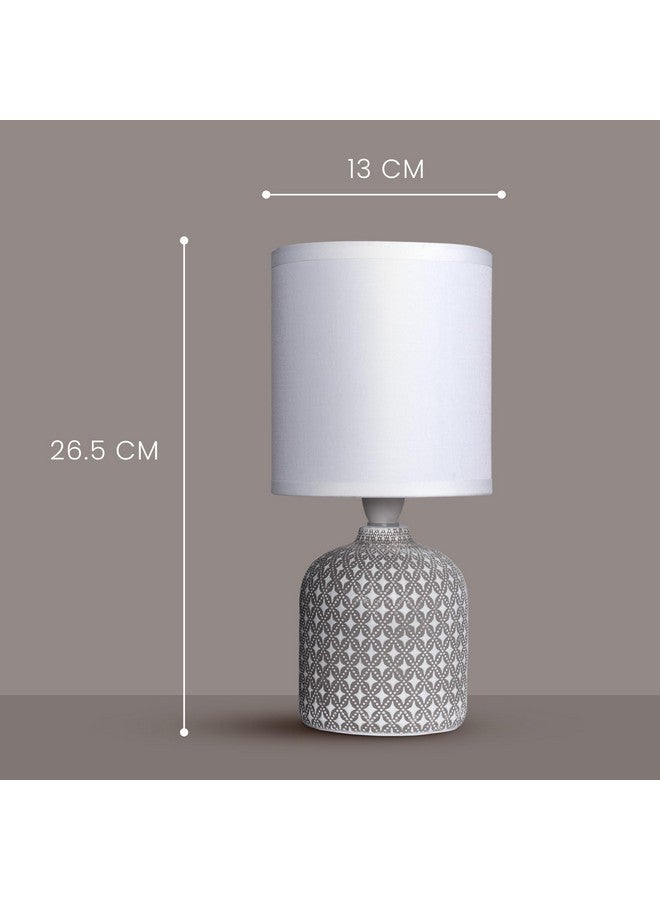 MAGIK Moroccan Mist Decorative Table Lamp (Grey) | Concrete Base with Off-White Fabric Shade | Includes 5W LED Bulb | E14 Holder | Elegant Ambient Lighting for Bedroom, Living Room & Study - Image 4