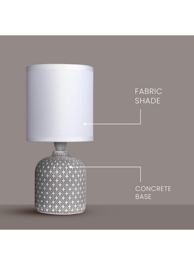 MAGIK Moroccan Mist Decorative Table Lamp (Grey) | Concrete Base with Off-White Fabric Shade | Includes 5W LED Bulb | E14 Holder | Elegant Ambient Lighting for Bedroom, Living Room & Study - Image 3
