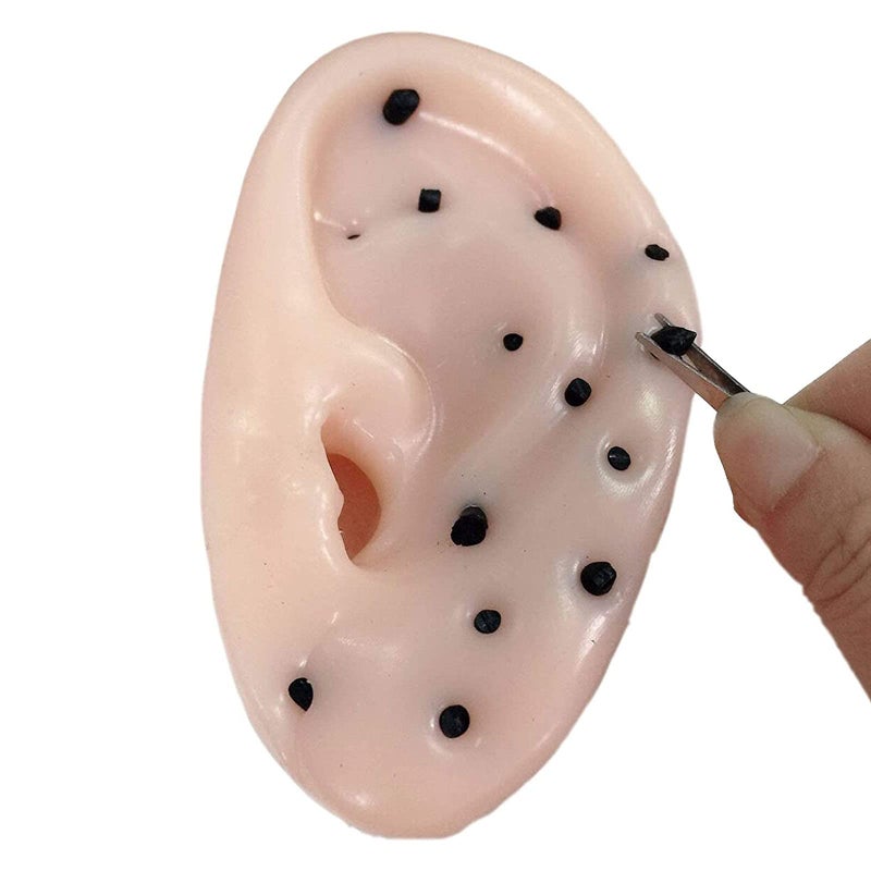 funnysquee Novelty Popping Pimples Blackhead Toy Ears Shaped Pimple Popping Decompression Acne Blackhead Fan Remover Fun Toy(Upgraded Tweezers) - Image 1