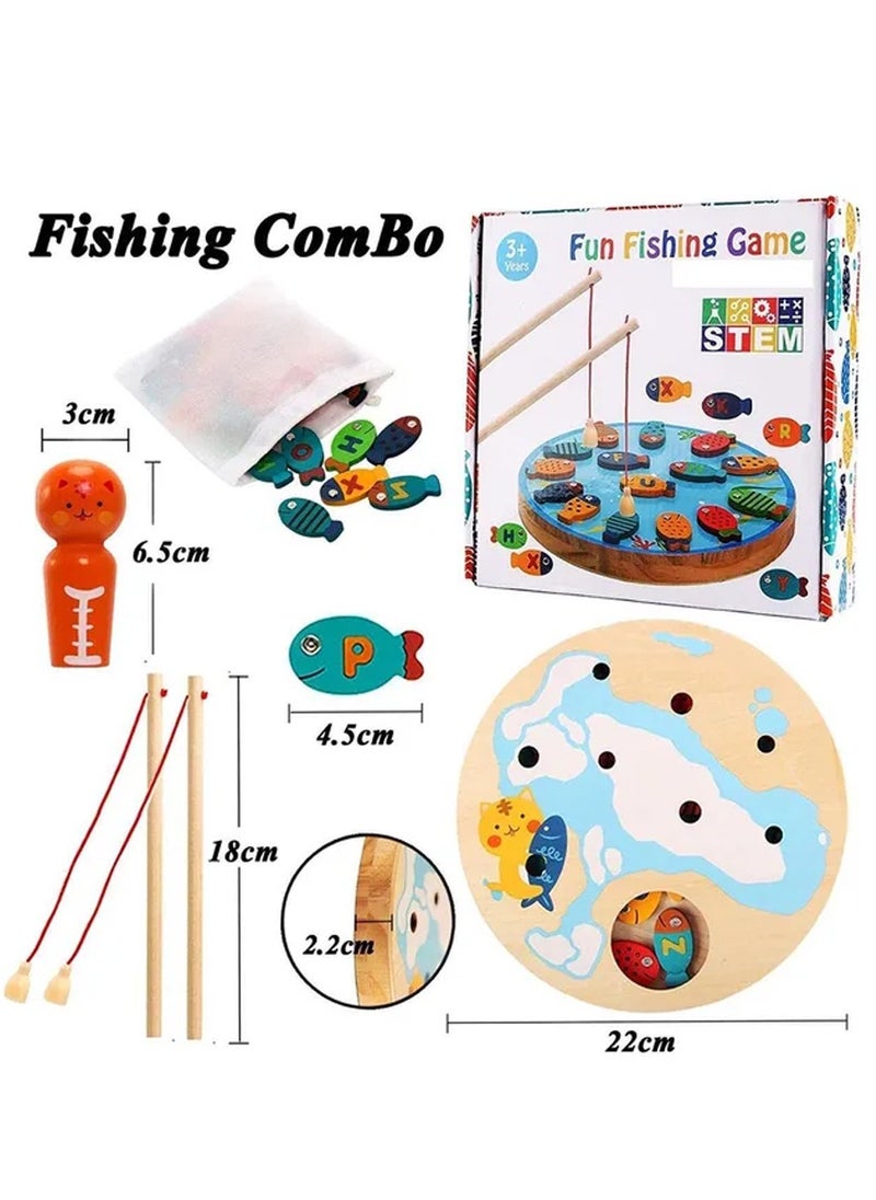Brain Giggles Brain Giggles Wooden Fishing Toy for Kids  - Image 2