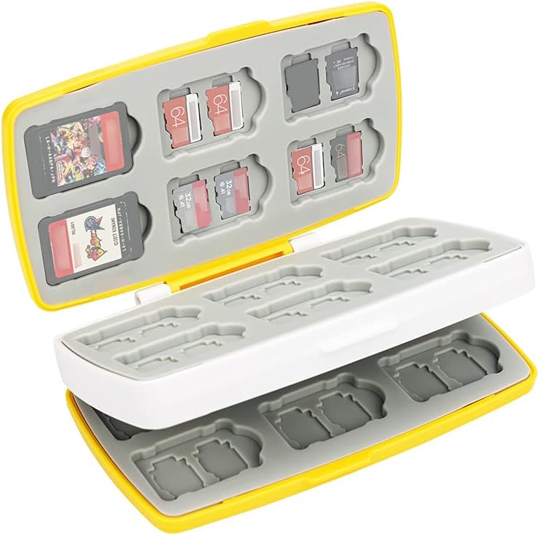 72 Slots Switch Game Card Case Cartridges Holder Wallet Water-Resistant Protector Organizer for 48 Micro SD /TF Memory Card Keeper Box for 24 Nintendo Switch Game Cards Storage (Yellow) - Image 3