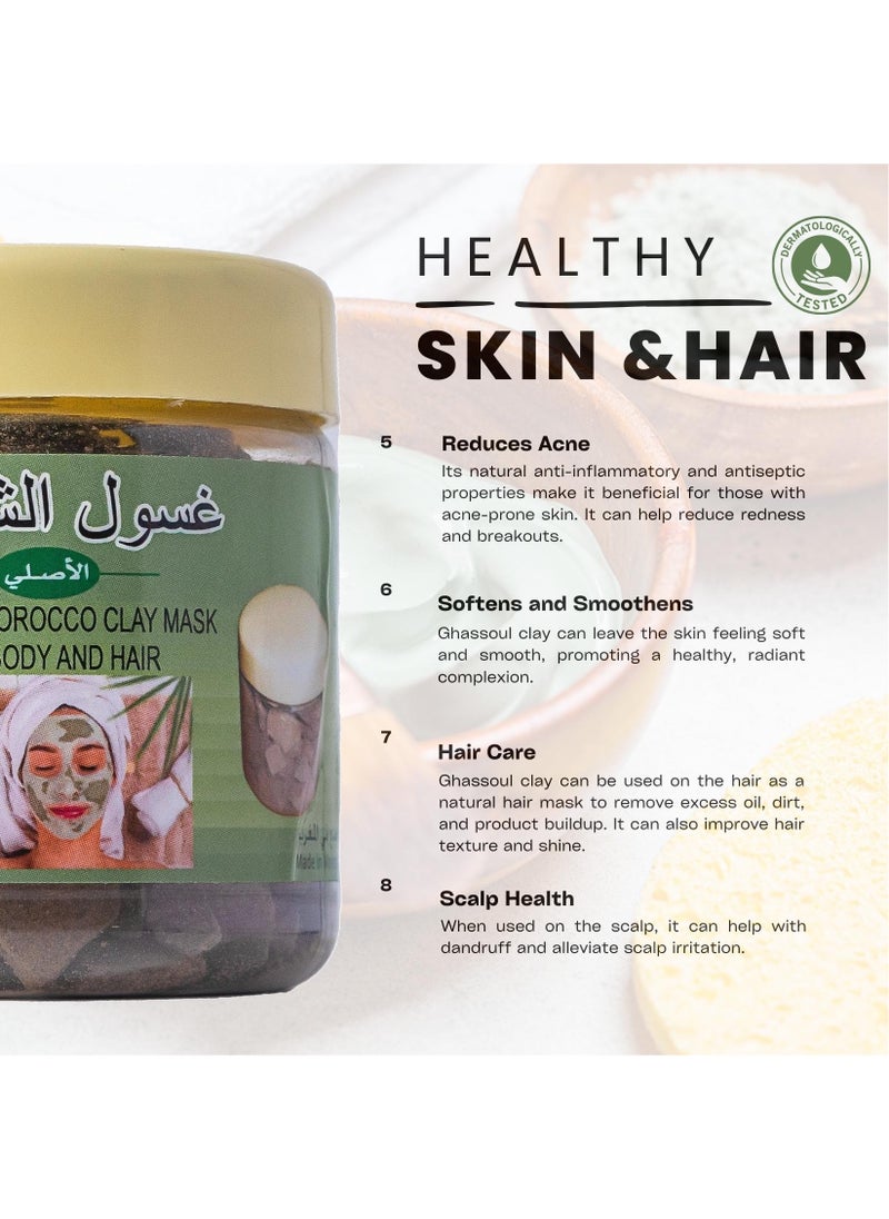 Al Kassal Moroccan Spa Collection 5 Luxurious Products with Handcrafted Moroccan  Soap, Moroccan Scrubber, Ghassoul and Aker fassi - Unveil Morocco's Beauty Secrets  - Image 3