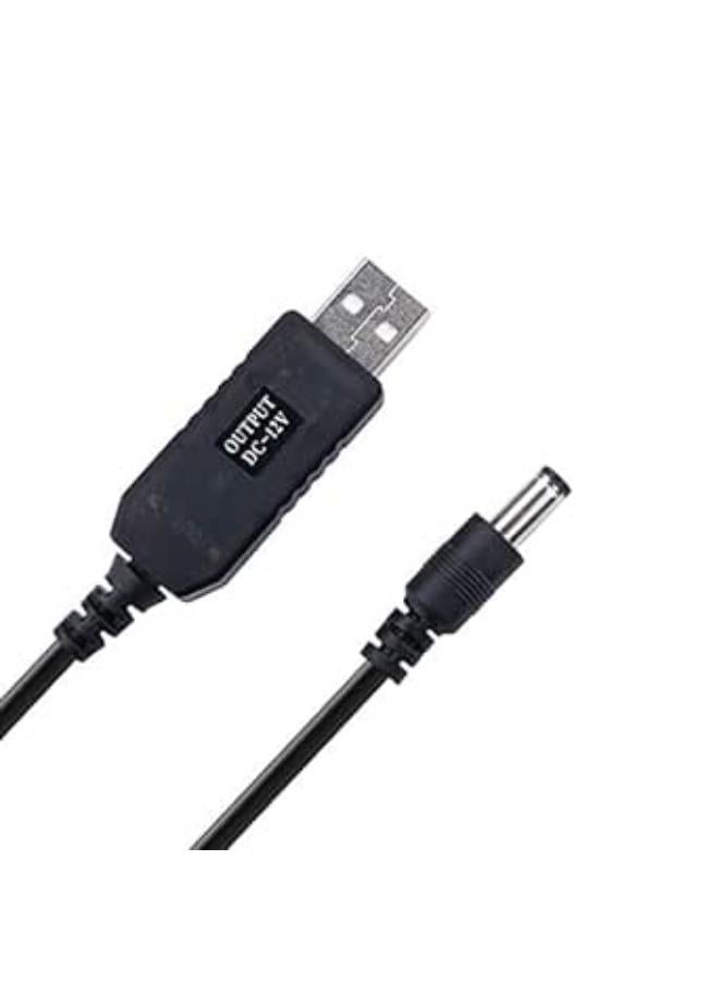 كابل محول جهد USB من iGreely DC 5V إلى DC 12V مزود بمقبس DC 5.5 × 2.5 مم أو 5.5 × 2.1 مم، كابل USB 5V إلى DC 12V بطول 3 أقدام