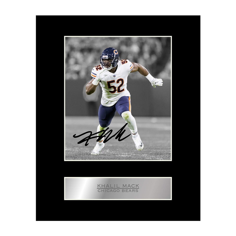 iconic pics Khalil Mack Signed Mounted Photo Display #02 Printed Autograph Picture Print - Image 4