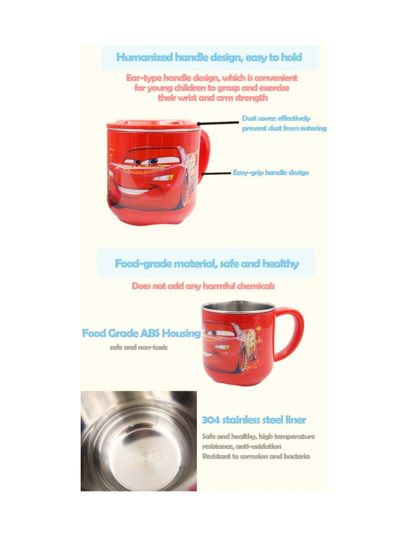 ديزني كوب درجة حرارة مزدوج 300 مل للأطفال والصغار مع شخصية كرتونية (ماك كوين) - Image 3