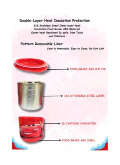 Generic Dual Temperature Cup 300ml for Kids & Toddler with Cartoon Character  ( Mc Queen )  - Image 2