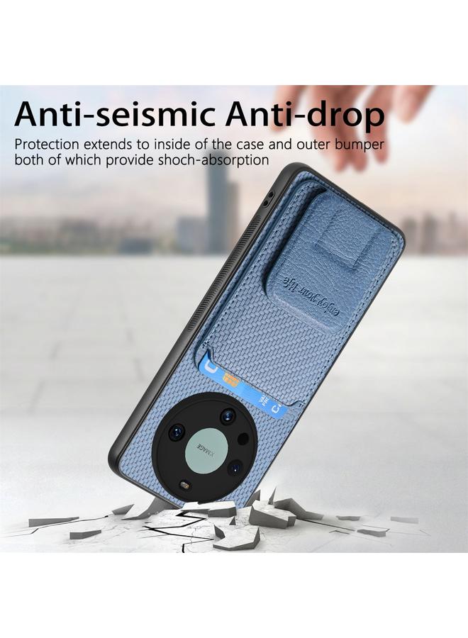 Zaboon Case For Huawei Mate 60 Pro Carbon Fiber Card Bag Fold Stand Phone Case - Image 3