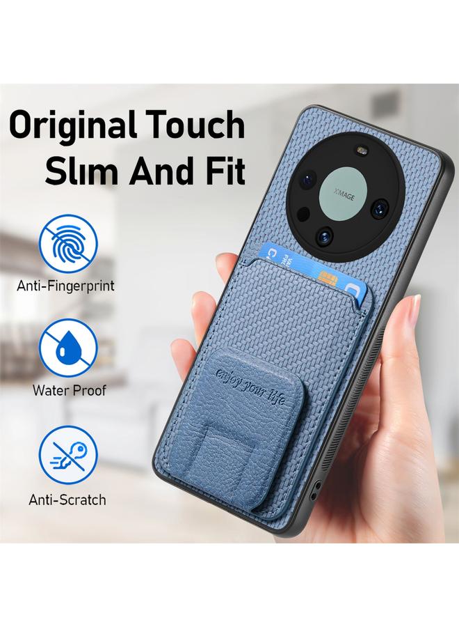 Zaboon Case For Huawei Mate 60 Pro Carbon Fiber Card Bag Fold Stand Phone Case - Image 5