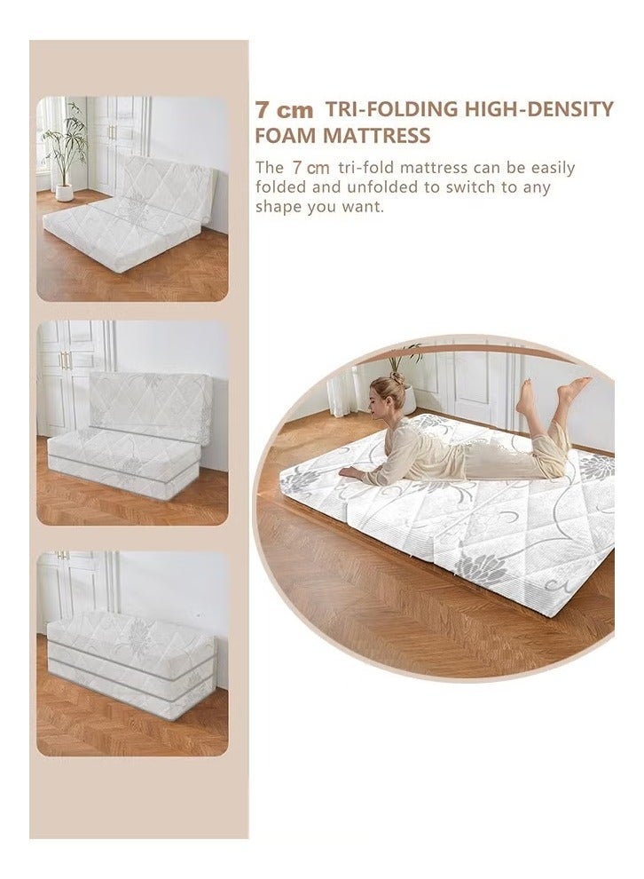 Comfy Premium Quality American Satin Quilted Medicated Folding 180 x 90 x 7cm White Mattress - Image 3
