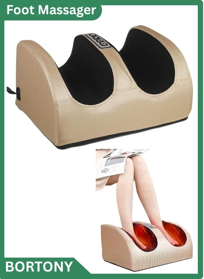 بورتوني مدلك كهربائي للقدمين مع وظيفة التسخين، مدلك للقدم والساق مع أسطوانة تدليك يريح عضلات الساق ويحسن الدورة الدموية مدلك الأنسجة العميقة هدية للقدم للأم والأب والأصدقاء - Image 1