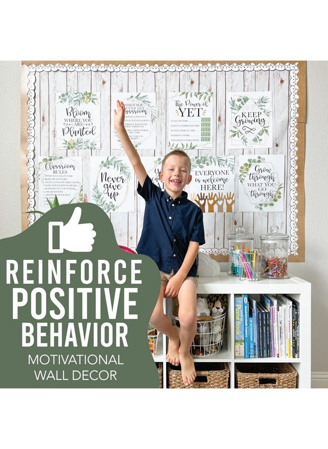 Hadley Designs Hadley Designs 9 Eucalyptus Classroom Decor Signs, Welcome Sign For Bulletin Board Decorations, Growth Mindset Classroom Posters Elementary, Middle School Classroom Rule  - Image 2