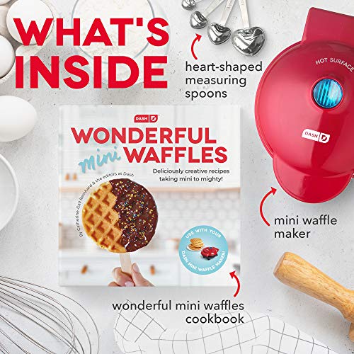 DASH DMWGS001RD Machine for Individual, Paninis, Hash Browns, & other Mini waffle maker, 4 inch, Red Gift Set - Image 2