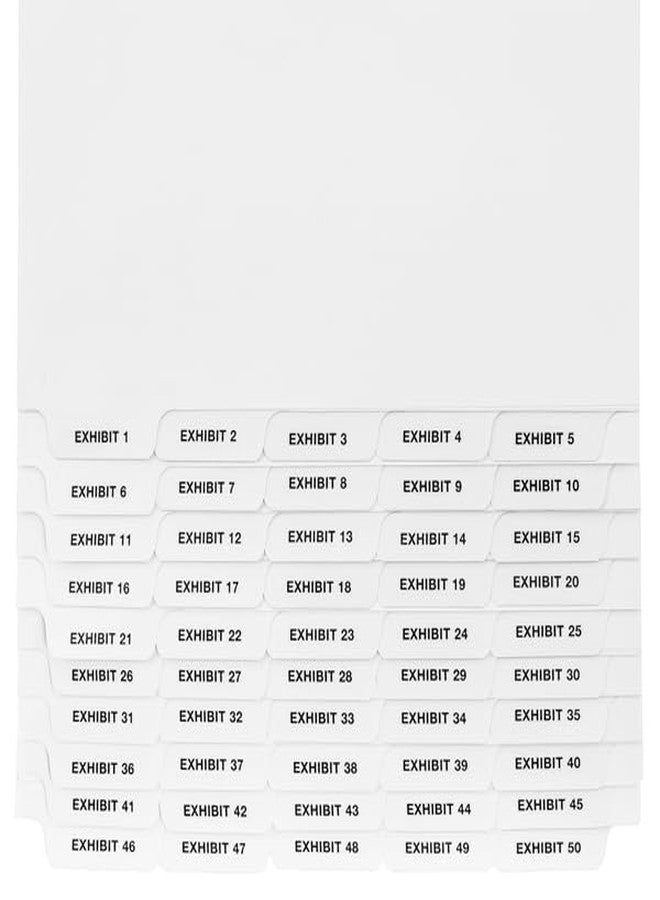 Exhibitindexes® Bottom Exhibit Dividers - Exhibit 1-50 - AVE Style Bold Tabs - Bottom Collated Exhibit Tabs - Made in The USA | Letter Size - Image 2