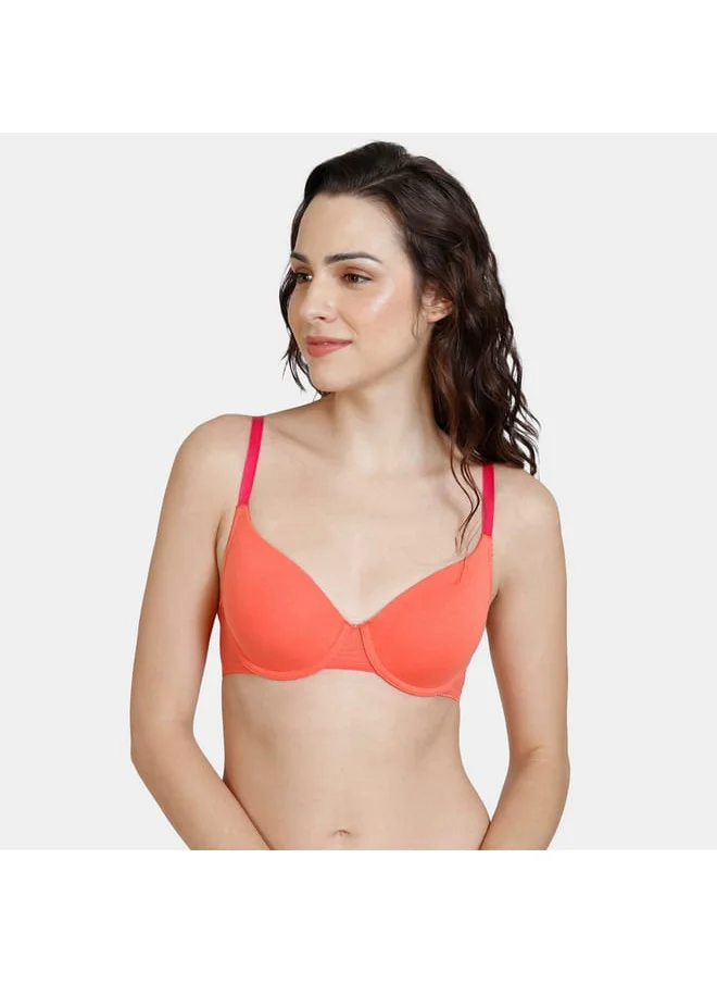 zivame Zivame Solid Padded Wired Bra with Hook and Eye Closure