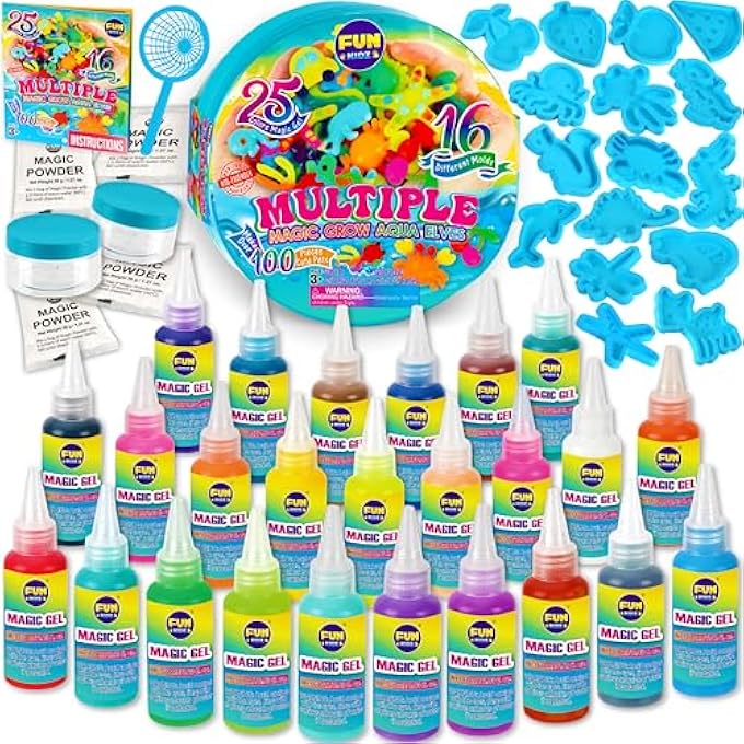 FUN KIDZ Summer Multiple Magic Aqua Elves Toy Kit for Kids, FunKidz Water Fairy Gel Kit Squishy Kit for Girls Activities for Boys Ages 3+ - Image 1