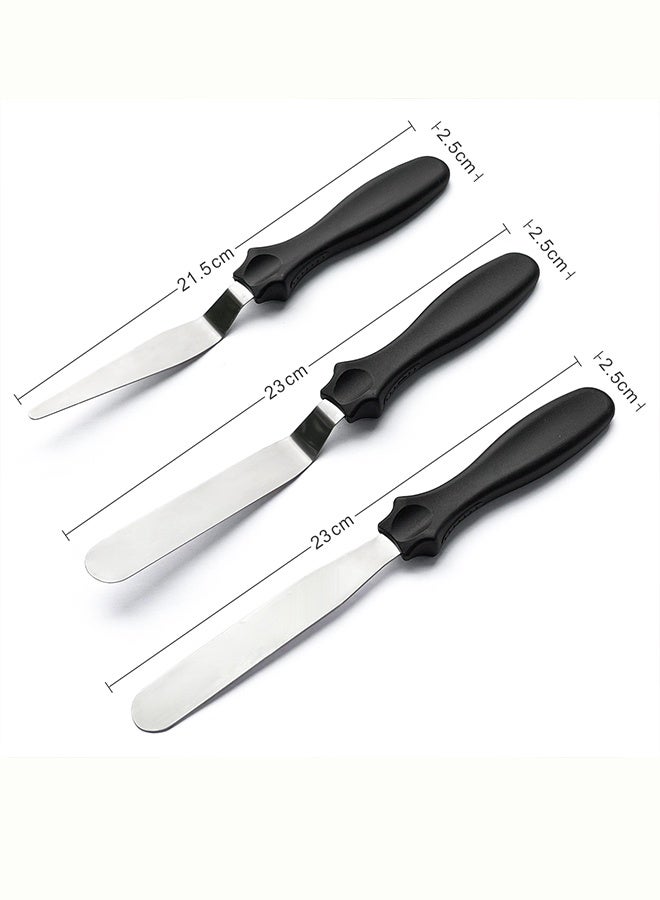 Morlife 3 pieces of stainless steel spatula, special for cream cake decoration and color matching  - Image 2