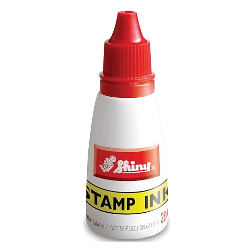 Shiny Red Refill Ink, Shiny Premium Water-Based Refill Ink for Rubber Stamps, 1oz - Image 1