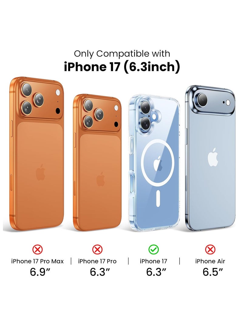 بورتوني حافظة لهاتف iPhone 17 Magsafe تدعم الشحن اللاسلكي غطاء مغناطيسي شفاف رفيع لهاتف iPhone 17 غطاء هاتف مقاوم للصدمات لهاتف iPhone 17 6.1 بوصة - Image 2