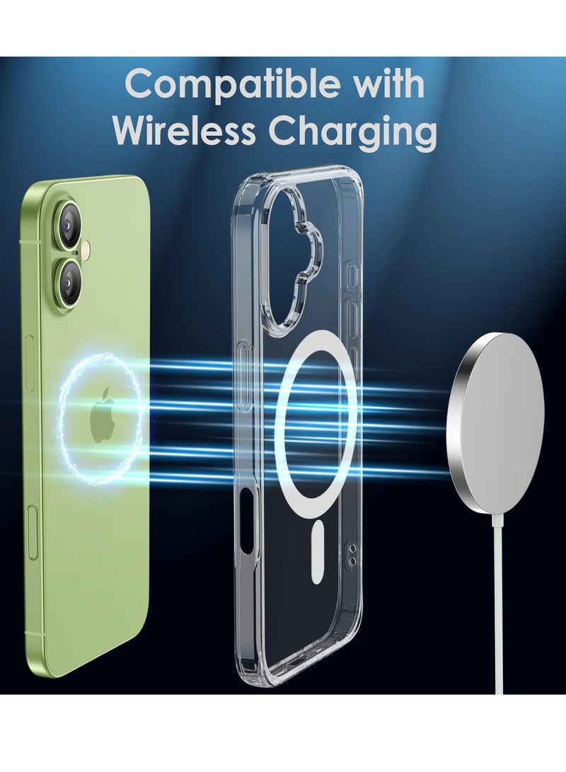 بورتوني حافظة لهاتف iPhone 17 Magsafe تدعم الشحن اللاسلكي غطاء مغناطيسي شفاف رفيع لهاتف iPhone 17 غطاء هاتف مقاوم للصدمات لهاتف iPhone 17 6.1 بوصة - Image 3