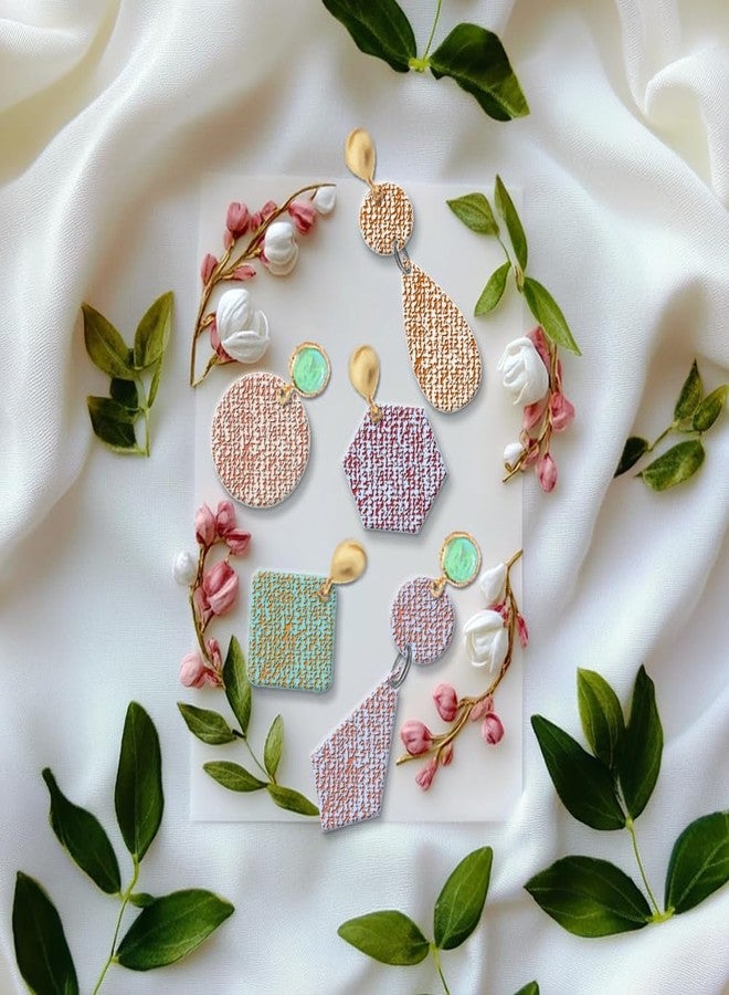 CHGCRAFT Linen Cloth Texture Silicone Clay Texture Stamp Polymer Clay Texture Sheets Clay Modeling Pattern Pad Texture Sheets for Polymer Clay Making Earrings Jewelry - Image 4