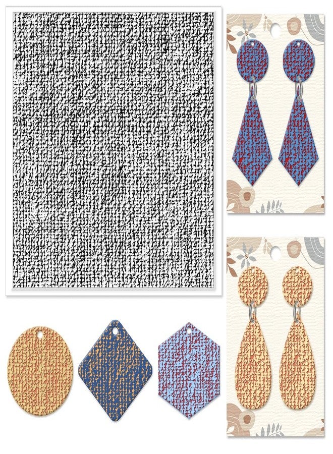 CHGCRAFT Linen Cloth Texture Silicone Clay Texture Stamp Polymer Clay Texture Sheets Clay Modeling Pattern Pad Texture Sheets for Polymer Clay Making Earrings Jewelry - Image 1