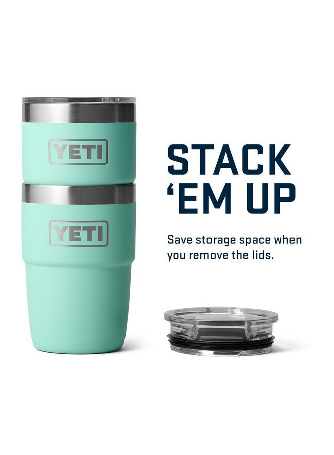 YETI كوب ييتي رامبلر سعة 8 أونصات قابل للتكديس، من الفولاذ المقاوم للصدأ، كوب إسبريسو معزول بالفراغ بغطاء مغناطيسي، لون البحر الأخضر - Image 5