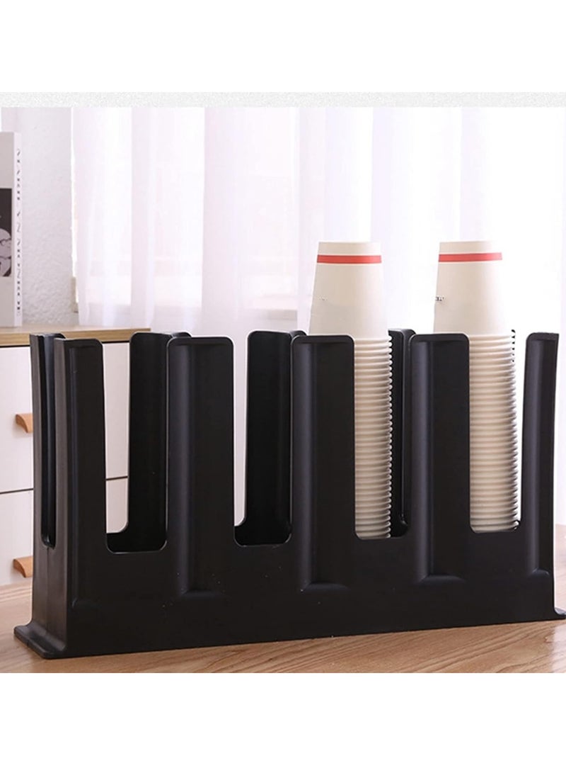 Cup Dispenser Plastic Cup Holder Coffee Cup Holder Cup Storage Organizer with 4 Compartment Paper Cup and Lid Holder，Paper Cup Holder for Countertop Bar, Beverage Cup, Kitchen, Breakroom Restaurant - Image 2