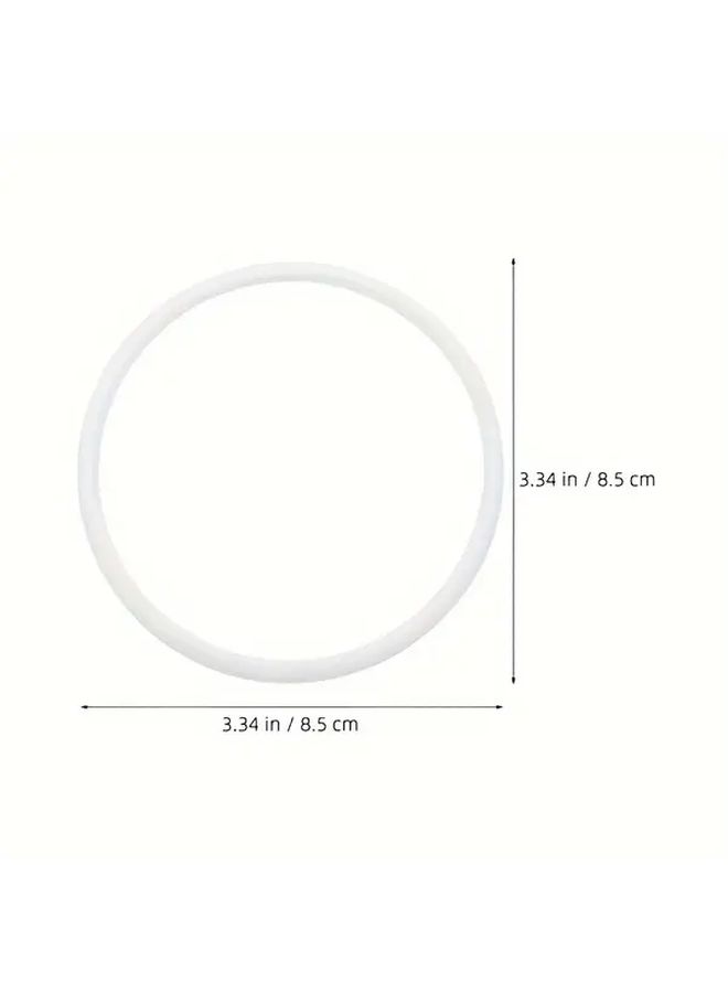8 Plastic Rings 3.34 Inches White Durable Flexible Crafting Loops Smooth Edges for Weaving Tassels Wall Art Ideal Home Party Decorations Easy Cut Shape - Image 5