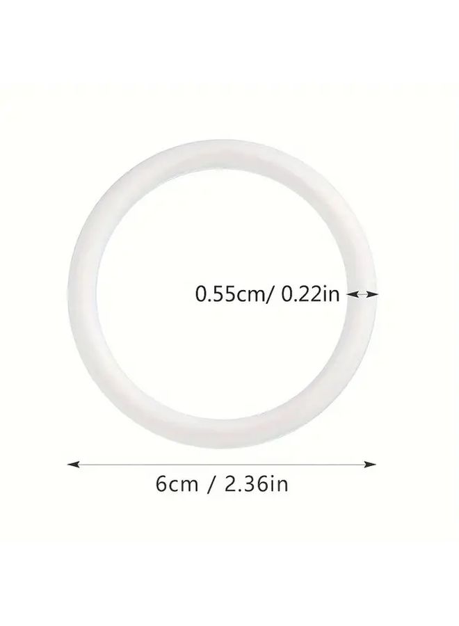 8 Plastic Rings 3.34 Inches White Durable Flexible Crafting Loops Smooth Edges for Weaving Tassels Wall Art Ideal Home Party Decorations Easy Cut Shape - Image 2