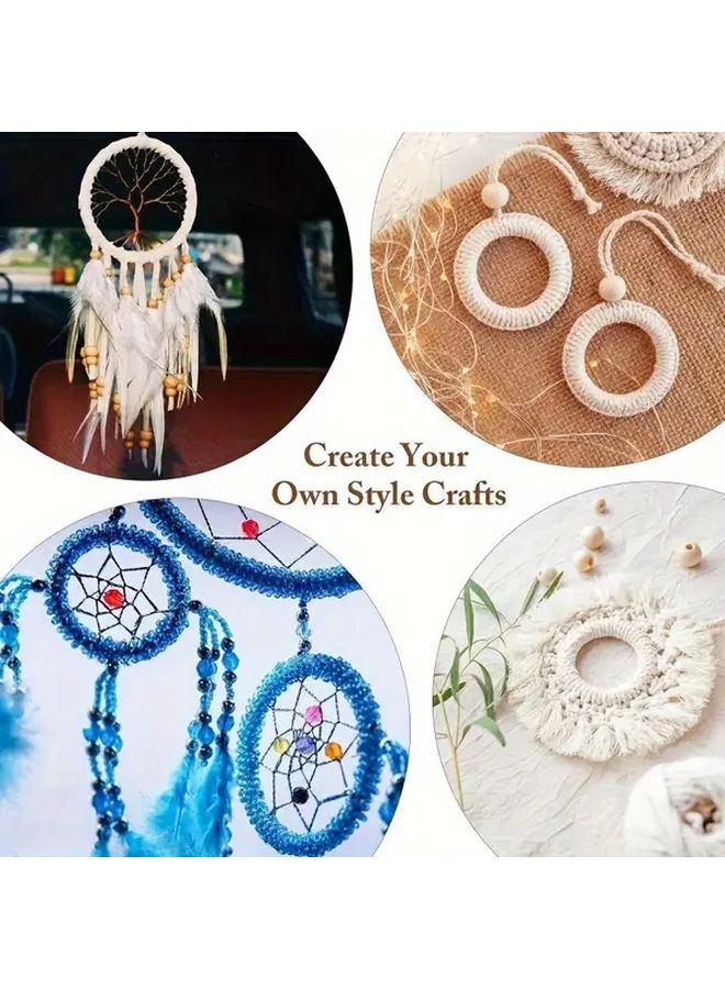 8 Plastic Rings 3.34 Inches White Durable Flexible Crafting Loops Smooth Edges for Weaving Tassels Wall Art Ideal Home Party Decorations Easy Cut Shape - Image 4