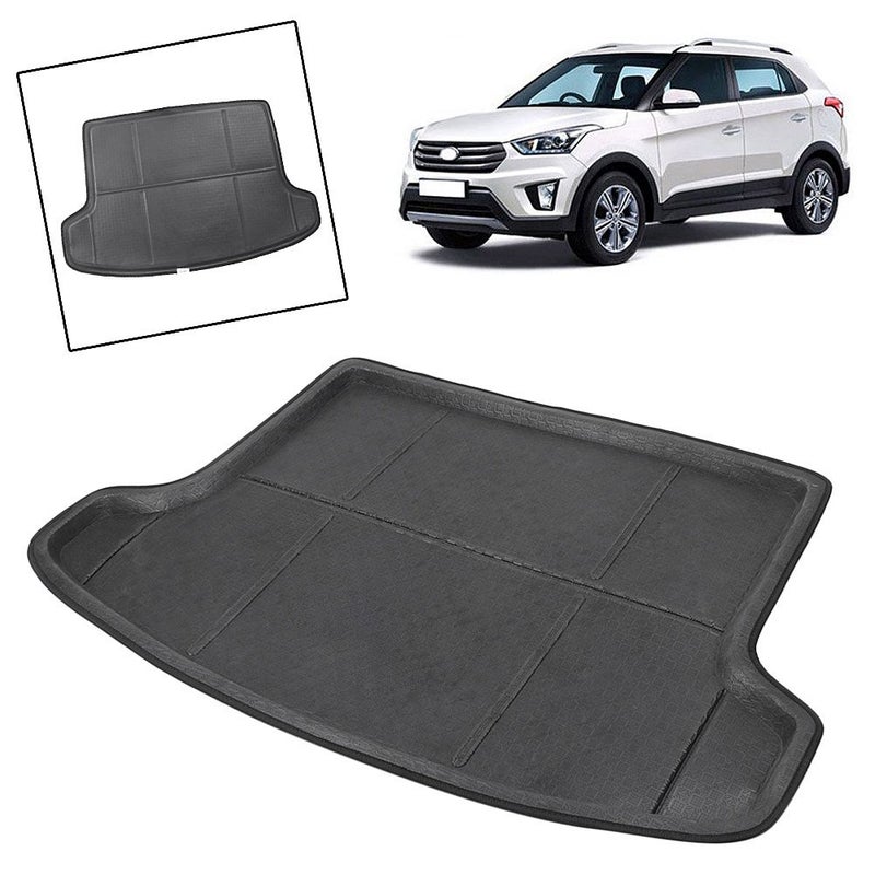 Mallofusa Cargo Liner Rear Cargo Tray Trunk Floor Mat Compatible for Hyundai Creta 2015 2016 2017 Black - Image 2