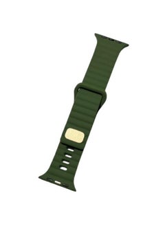 Generic Optimal Option Silicone Band For Apple Watch Series Nike+ Sports Edition 44/45mm Design Pin-and-tuck Closure Olive Green  - Image 2